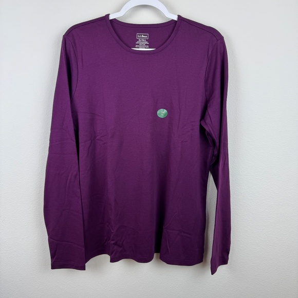 L.L. BEAN Maroon Pullover Long Sleeve Tee Shirt NWT / Women's XL Tall - Picture 12 of 12